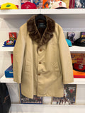 Vintage The Men’s Shop JC Penney Faux Fur Lined Trench Coat Sz M