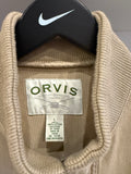 Orvis Beige Metal Snap Cotton Canvas Jacket Sz L