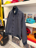Orvis Navy Blue Metal Snap Cotton Canvas Jacket Sz L