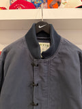 Orvis Navy Blue Metal Snap Cotton Canvas Jacket Sz L