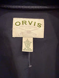 Orvis Navy Blue Metal Snap Cotton Canvas Jacket Sz L
