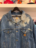 Vintage Carhartt Acid Wash Denim Trucker Jacket Sz XXL