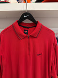 Vintage Nike Tiger Woods Yin Yang Swoosh Red 1/4 Zip Polo Shirt Sz XL