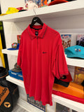 Vintage Nike Tiger Woods Yin Yang Swoosh Red 1/4 Zip Polo Shirt Sz XL