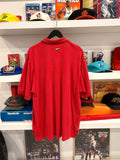 Vintage Nike Tiger Woods Yin Yang Swoosh Red 1/4 Zip Polo Shirt Sz XL