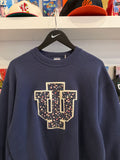 Vintage IU Indiana University Block Logo Flowers Embroidered Sweatshirt Sz M Made in USA