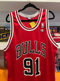 Dennis Rodman #91 Chicago Bulls Champion Jersey Sz 44 / Sz L