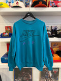 Vintage 90s Nike Air Teal Embroidered Sweatshirt Sz XXL