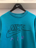 Vintage 90s Nike Air Teal Embroidered Sweatshirt Sz XXL