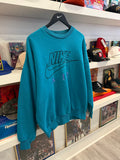 Vintage 90s Nike Air Teal Embroidered Sweatshirt Sz XXL