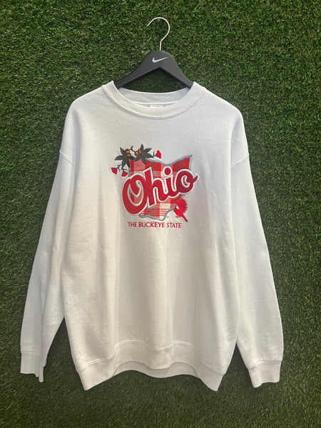 Vintage Ohio The Buckeye State Sweatshirt Embroidered Sz L