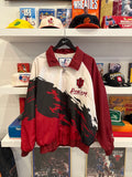 Vintage IU Indiana Hoosiers Logo Athletic Lined Windbreaker Jacket Sz L Front & Back Embroidered