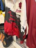 Vintage IU Indiana Hoosiers Logo Athletic Lined Windbreaker Jacket Sz L Front & Back Embroidered