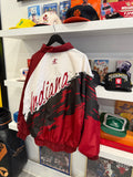 Vintage IU Indiana Hoosiers Logo Athletic Lined Windbreaker Jacket Sz L Front & Back Embroidered