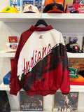 Vintage IU Indiana Hoosiers Logo Athletic Lined Windbreaker Jacket Sz L Front & Back Embroidered