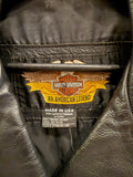 Vintage Harley-Davidson Black Leather Biker Motorcycle Moto Jacket Sz M Made in USA