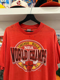 Vintage 1991 Chicago Bulls NBA World Champs T-Shirt Sz XL Made in USA