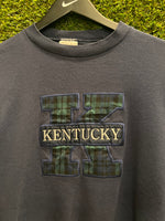 Vintage UK Kentucky Sweatshirt Plaid Embroidered Sz L