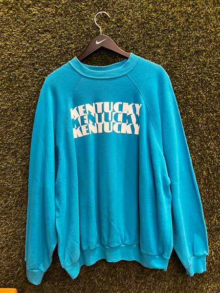 Vintage Turquoise Blue Kentucky Sweatshirt Sz XXXL