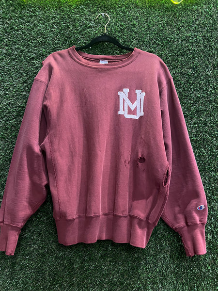 Vintage UMASS University of Massachusetts Champion Reverse Weave Sweatshirt Sz XL