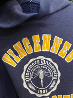 Vintage Vincennes University Crest Blue Hoodie Sz M