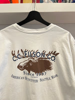 C.C. Filson Co. American Outfitter Seattle Moose Pocket T-Shirt Sz XL Front & Back Graphics