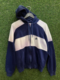 Vintage Nike Blue & White Zipped up Hoodie Sz L