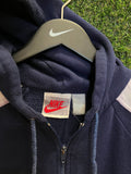 Vintage Nike Blue & White Zipped up Hoodie Sz L