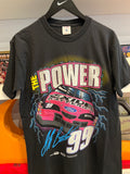 Vintage Jeff Burton The Power Roush Racing NASCAR T-Shirt Sz M Front & Back Graphics Made in USA