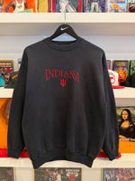 Vintage IU indiana University Embroidered Sweatshirt Sz L Made in USA