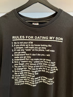 Rules for Dating My Son Funny T-Shirt Sz XL
