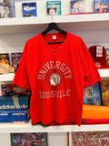 Vintage University of Louisville V-Neck T-Shirt Sz L