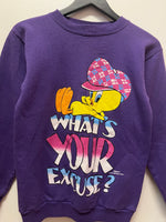Vintage 1995 Freeze Tweety What’s Your Excuse? Sweatshirt Sz Kids L / Adult XS