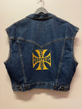 West Coast Choppers Sleeveless Levi’s Denim Jeans Jacket Sz L