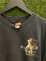 Vintage Star Wars Yoda Fear is the Path to the Dark Side Front & Back Graphics T-Shirt Sz L