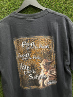 Vintage Star Wars Yoda Fear is the Path to the Dark Side Front & Back Graphics T-Shirt Sz L