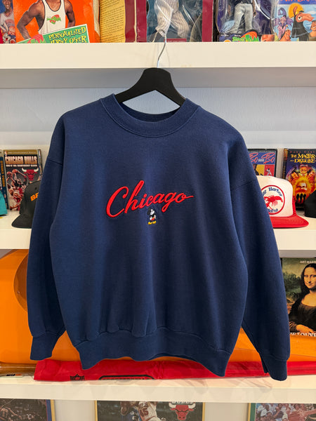 Vintage Mickey Chicago The Disney Store Embroidered Sweatshirt Sz M