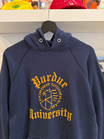 Vintage 70s Purdue University Seal Navy Blue Champion Hoodie Sz M Made in USA