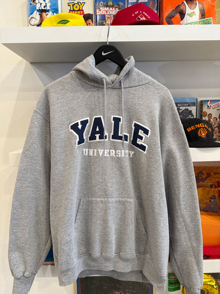 Yale University Varsity Embroidered Gray Champion Hoodie Sz L