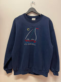 Vintage Florida Sailboat Embroidered Sweatshirt Sz L