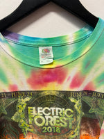 2018 Electric Forest Music Festival Rothbury Michigan Tie Dye T-Shirt Sz XL