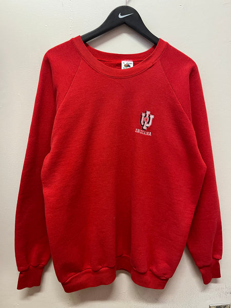 Vintage IU Indiana University Embroidered Sweatshirt Sz XL