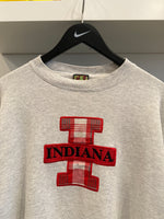 Vintage IU Indiana Embroidered Plaid Letter Sweatshirt Sz XXL Made in USA