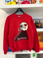 Vintage University of Louisville Cardinals Football Helmet Sweatshirt Sz M Made in USA