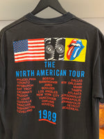 Vintage 1989 Rolling Stones Steel Wheels The North American Tour T-Shirt Sz L Made in USA