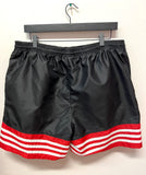 Vintage Black adidas Shorts with White and Red Stripes Sz XL