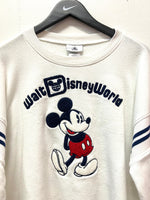 Walt Disney World Mickey Cropped White Sweatshirt Sz M