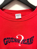 Guess Jeans Embroidered Red Sweatshirt Sz L