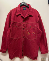 Vintage Karl Kani Maroon Denim Jacket Sz XL