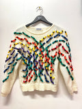 Vintage Colorful Woven “Snakes” Sweater Sz M